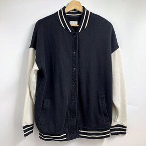 Z Supply Women's Varsity Fleece‎ Snap Letterman Style Athletic Jacket Size M